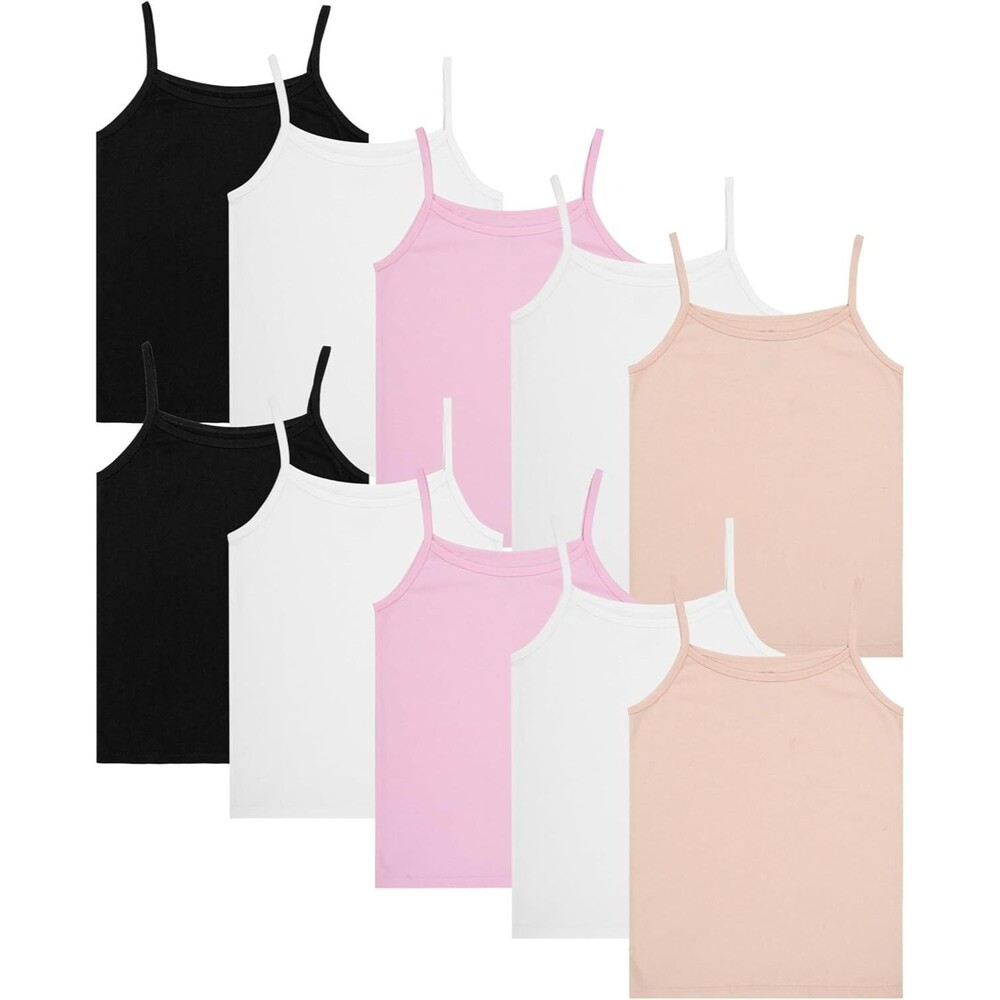 10-Pack Fruit of the Loom Girls Undershirts MEDIUM Camis and Tanks Assorted